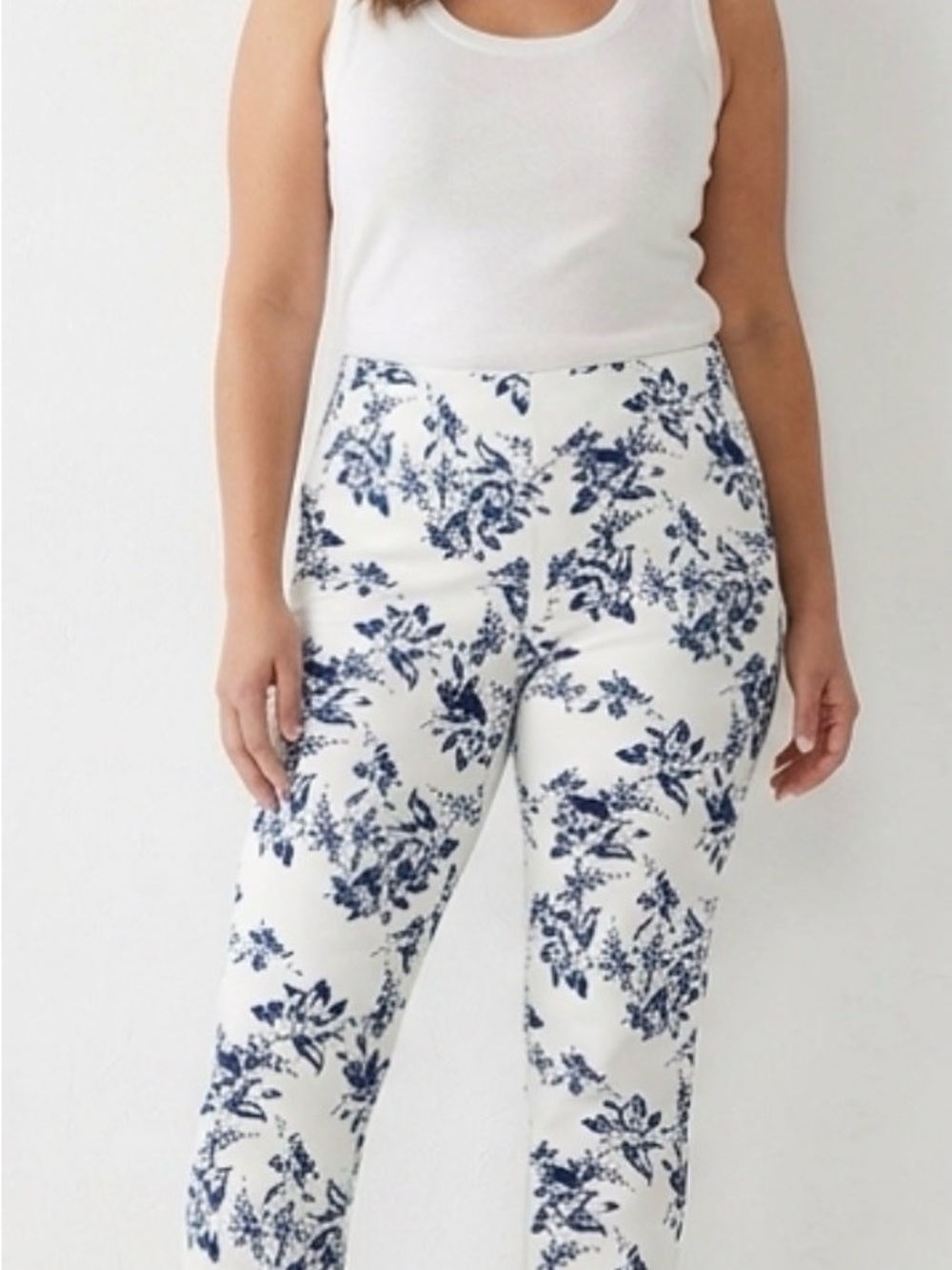GAP High Rise Skinny Ankle Floral Pants - Size 12 (Side Zip)